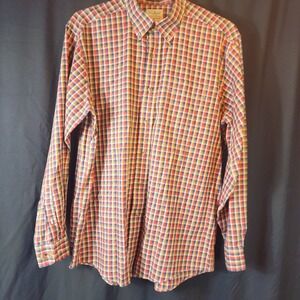 LL‎ Bean Traditional Fit Plaid Long Sleeve Button Down Shirt Mens L Large Cotton